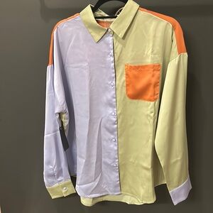 easel brand long sleeve color block